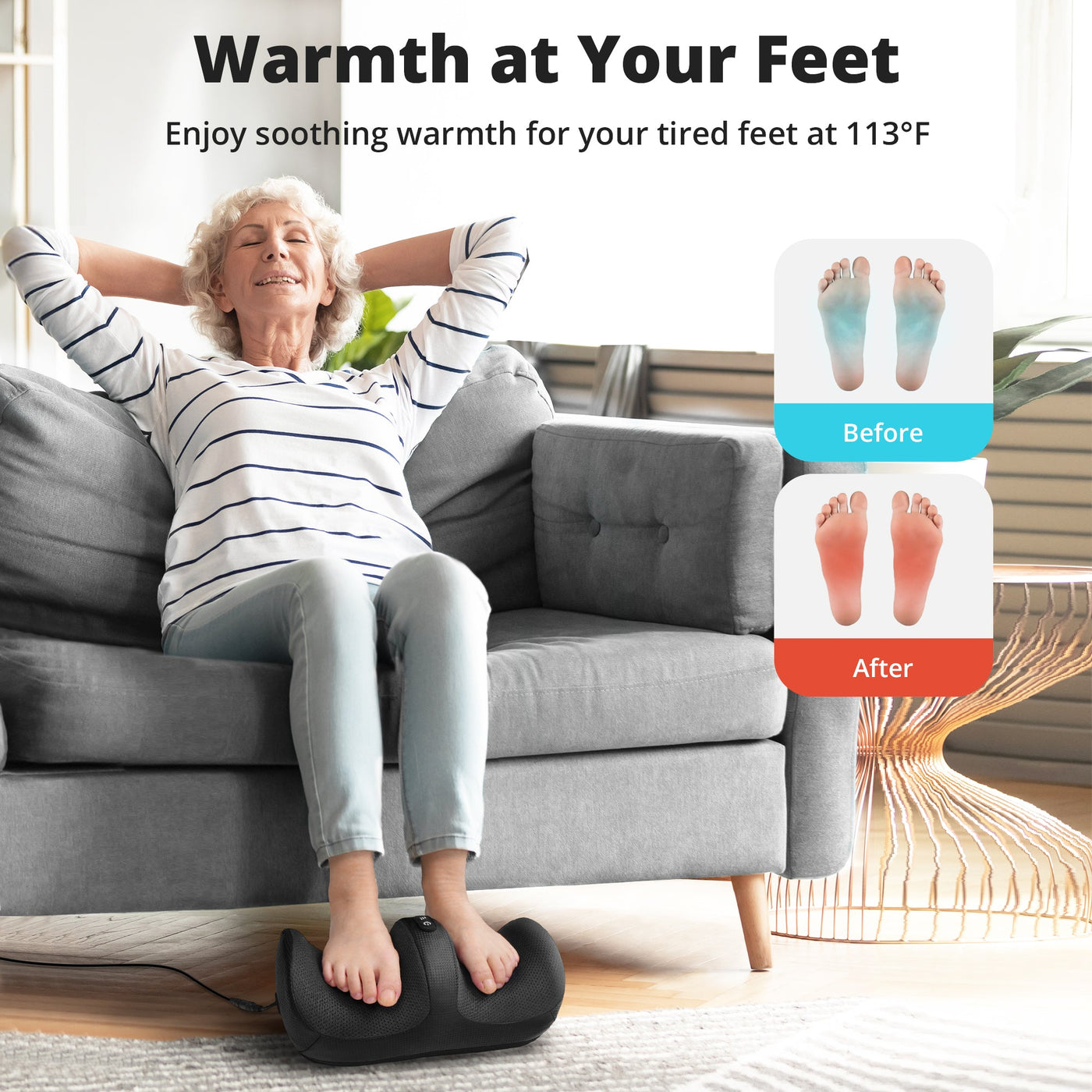 Medcursor Compact Lightweight Calf Foot Massager with Heat